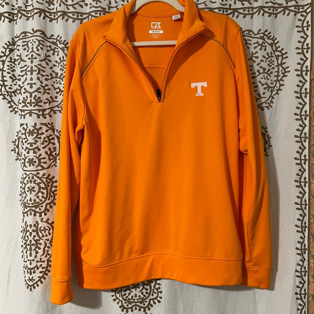 Cutter & Buck Men's Bright Orange UT Zip-Up Sweater